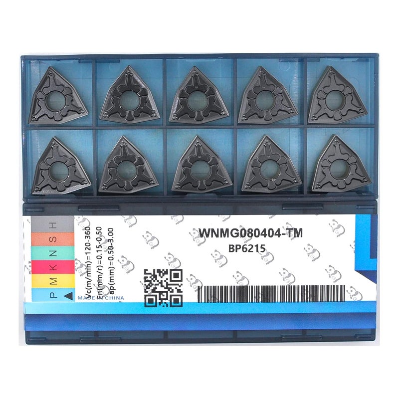 CDBP CNC Carbide Inserts WNMG431 Wnmg080404-TM for Metal Cutting Steel, Semi-Finishing chipbreaker for Turning Insert, 10 PCS - Image 1